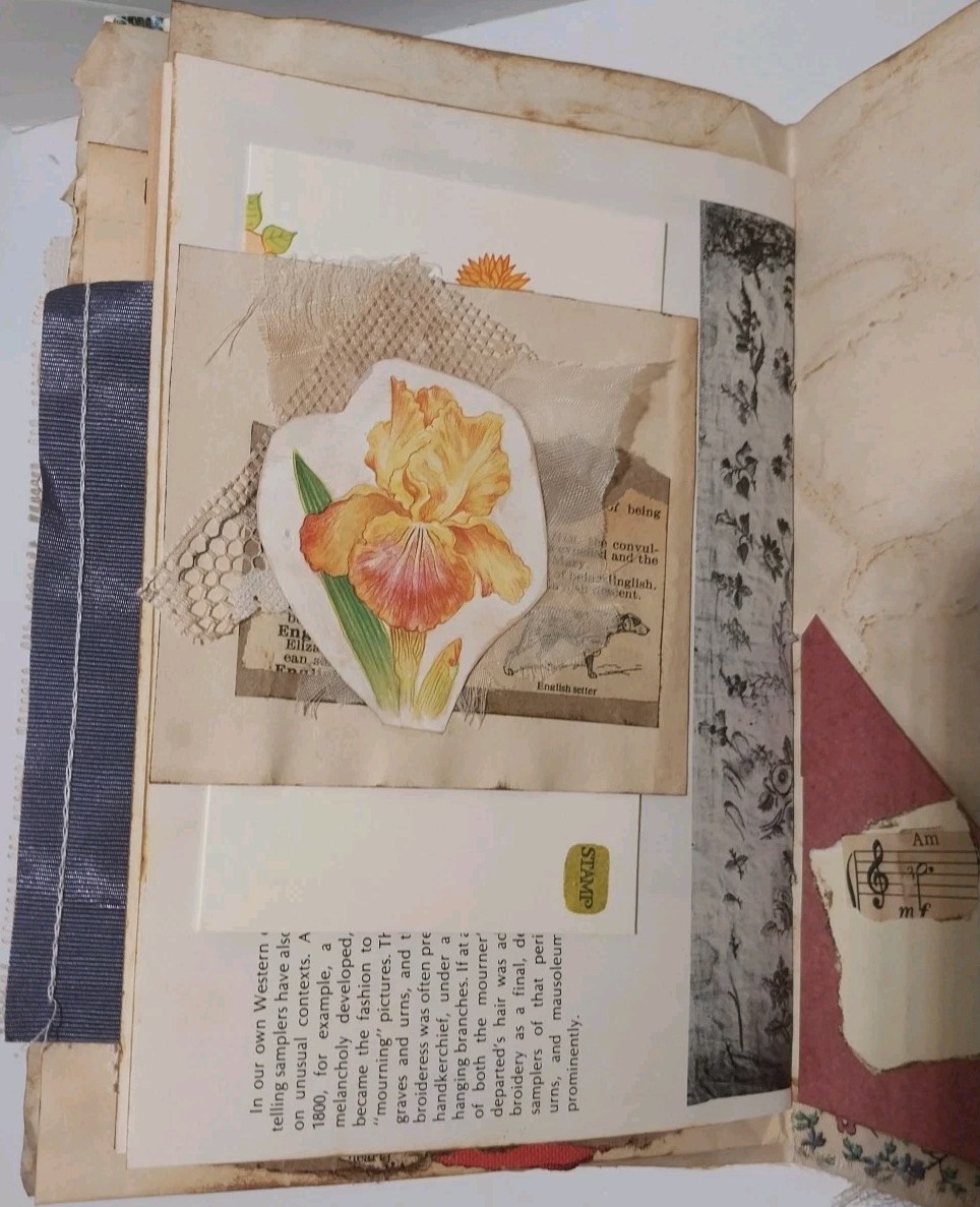 Junk Journal Antique Vtg. Ephemera Handmade Book Lg 9.5″x6.5″ Mother’s Day Gift
