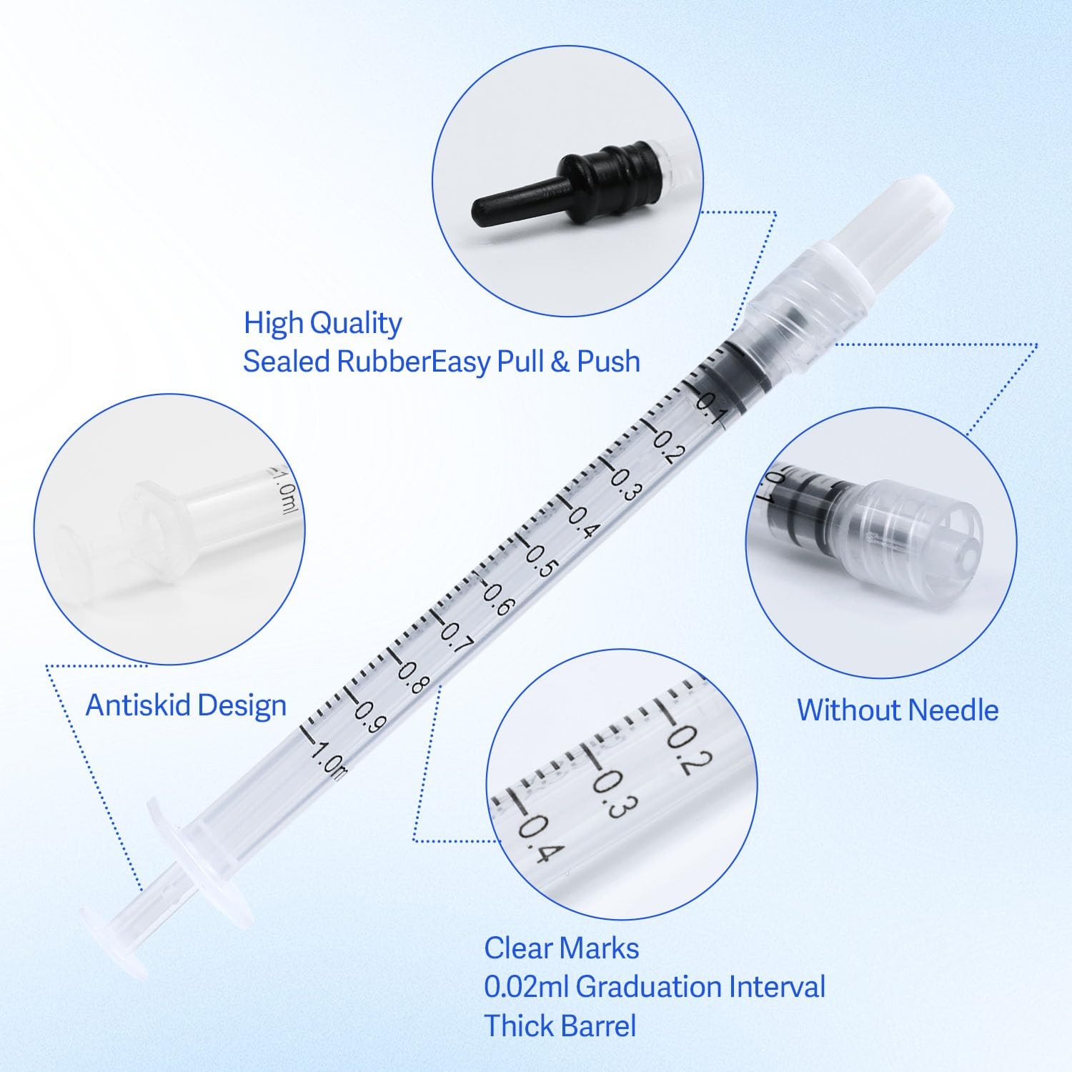 1ml Syringes Without Needles, 1cc Luer Lock Syringe – Disposable