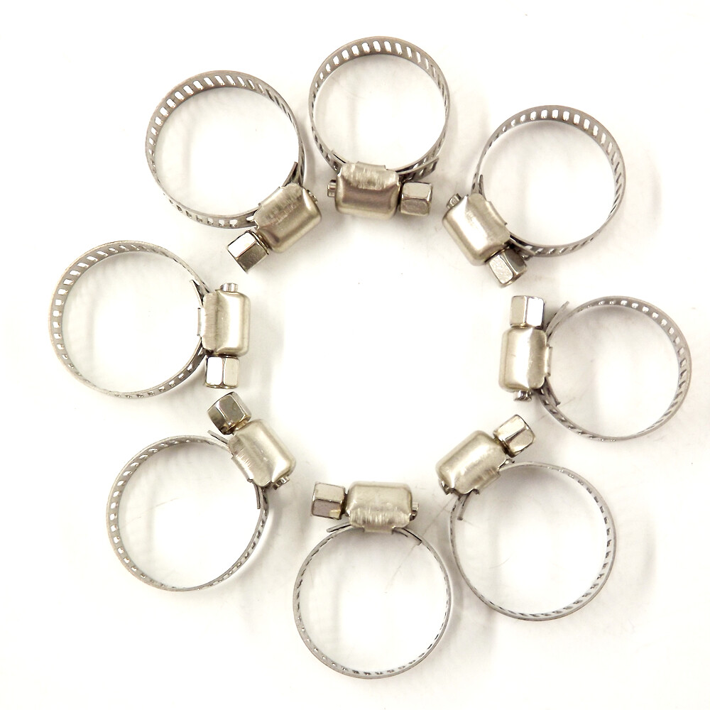 100 Pack 3/4Inch – 1Inch Adjustable Drive Hose Clamps Worm Clips Stainless Steel