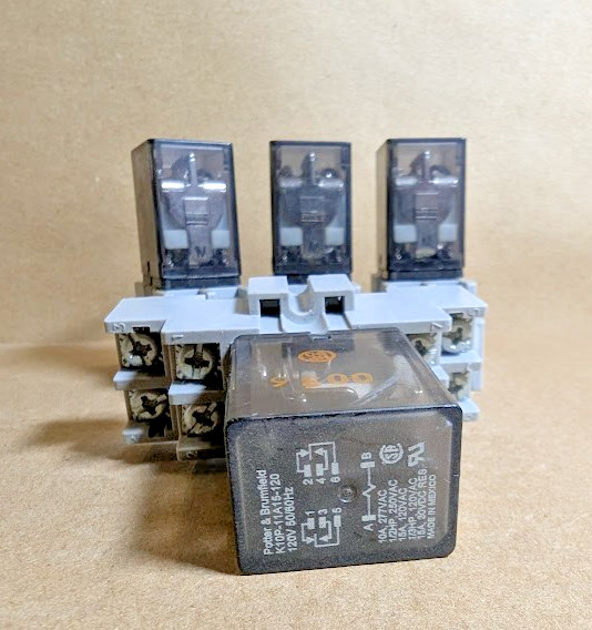 TE/ Potter & Brumfield K10P-11A15-120 Power Relay, 15A, DPDT + 27E695 Base (NNB)
