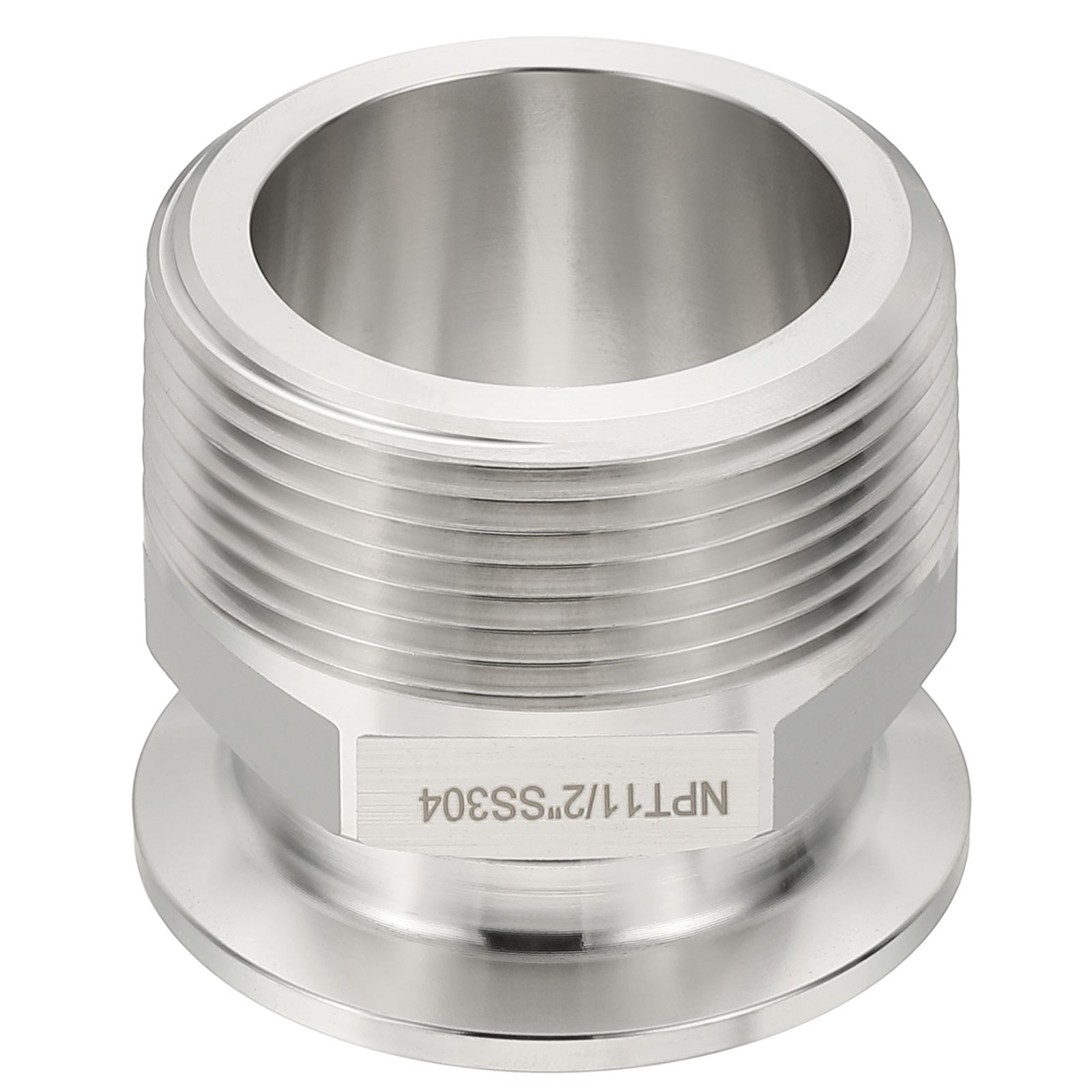 1.5 in TC Tri Clamps Adaptor NPT 1-1/2 Male Thread Hexagonal 50.5mm Ferrule