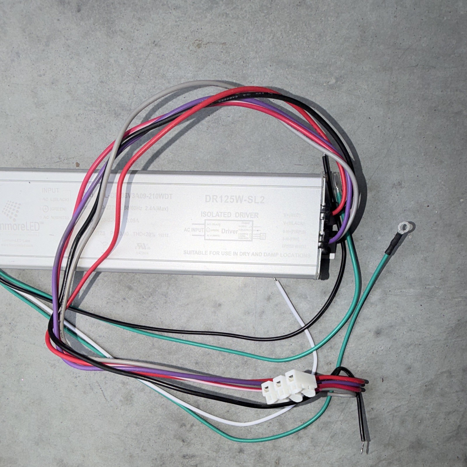 LinmoreLED DR125W-SL2 125W Isolated LED Driver 100-277Vac 23-38Vdc 3.09A