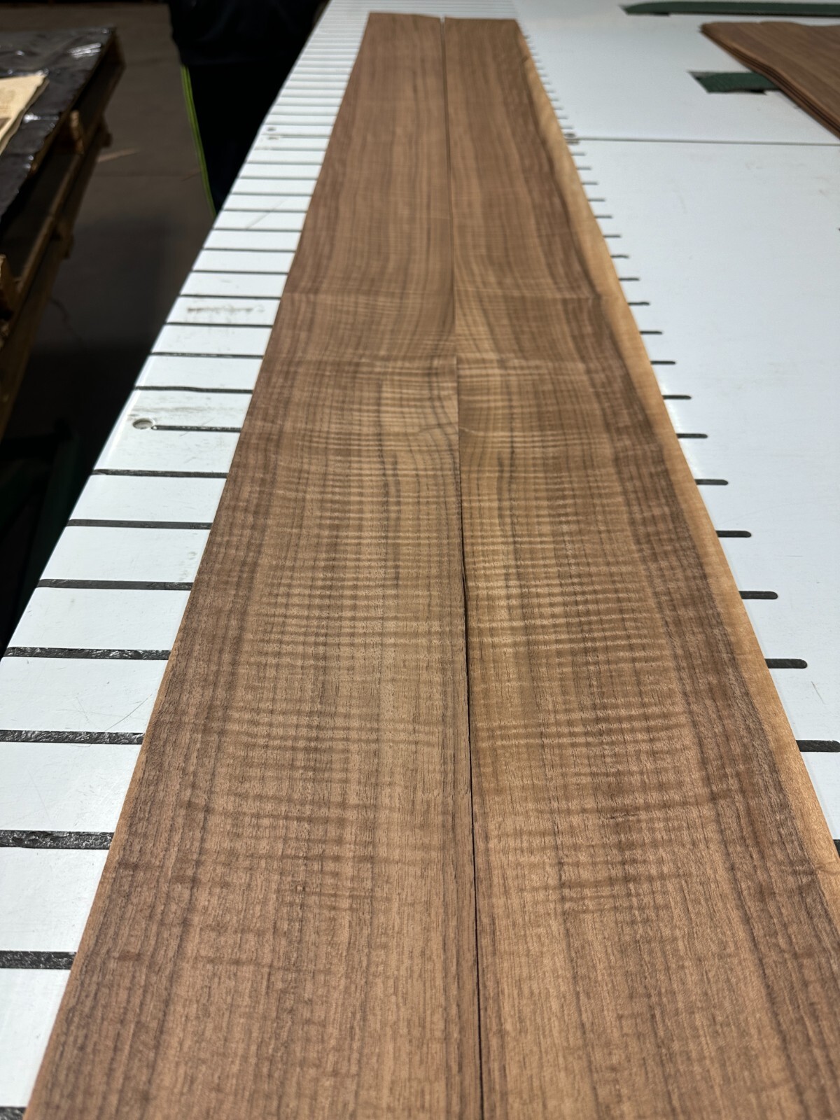 FIGURED Walnut Raw Wood Veneer 2 sheets 95» x 5» 331R