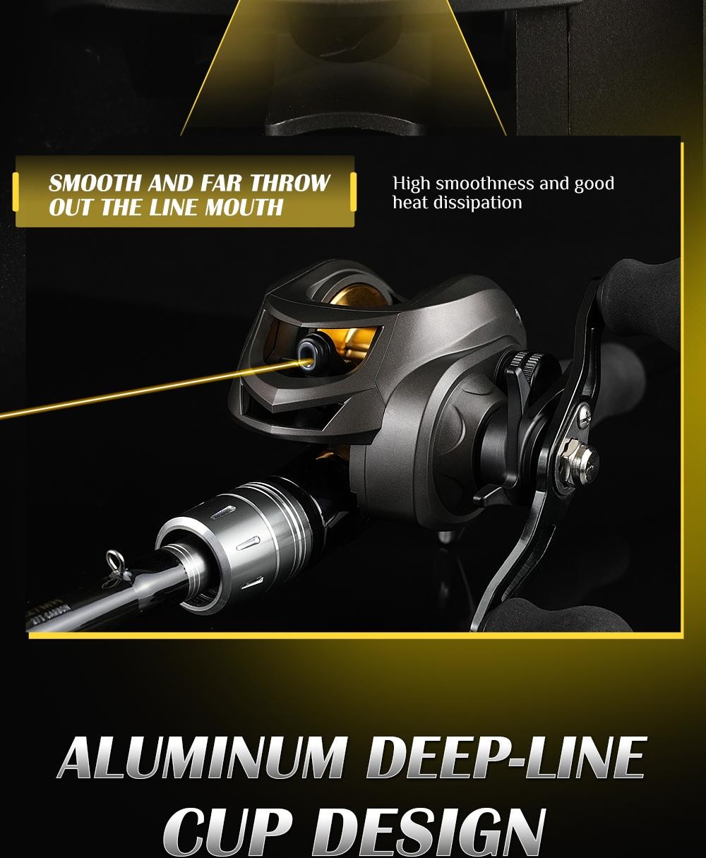 Rooblinos AK Baitcasting Reel 7.2:1 18LB Max Drag Freshwater Saltwater 2+1BB Pro