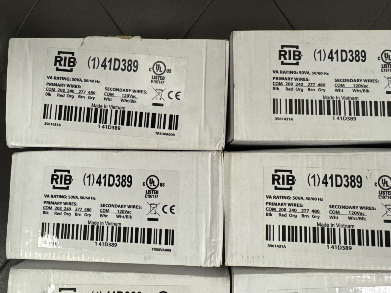 RIB Control Transformer 41D389: 208V AC/240V AC/277V AC/480V AC, 120V AC