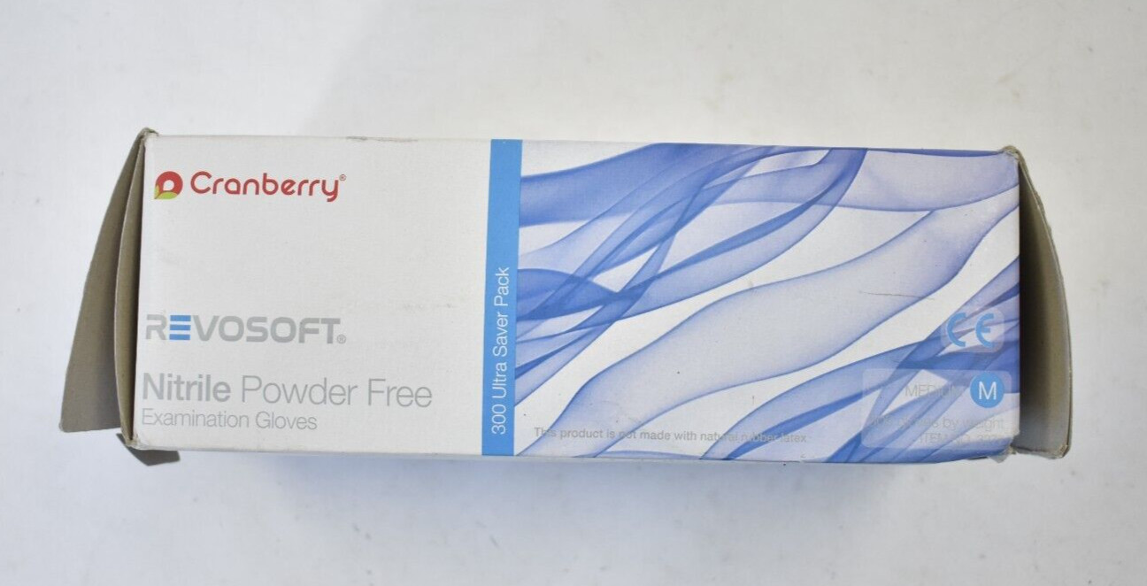 Cranberry Revosoft Nitrile Powder Free Examination Gloves Medium 300 Pack