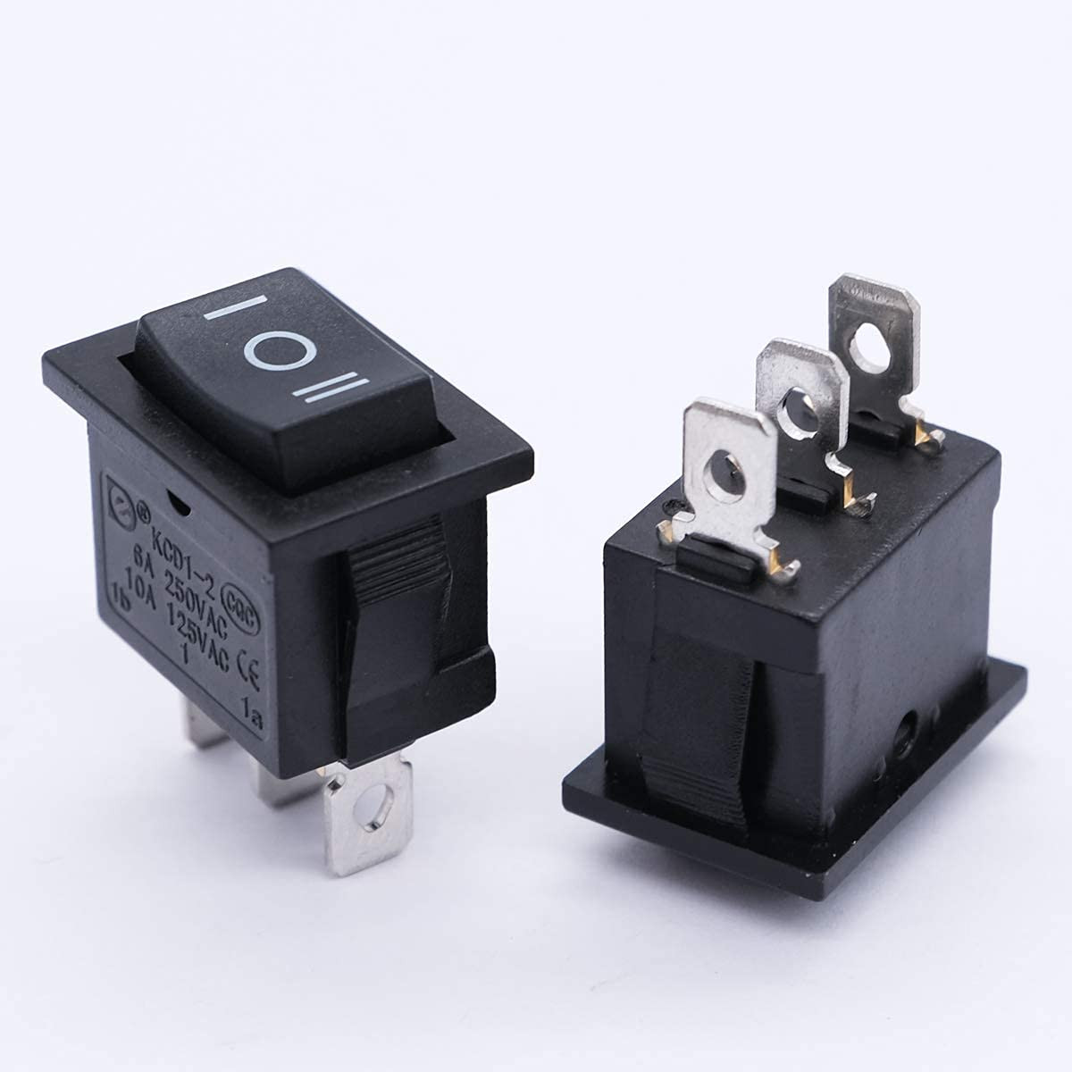 Mxuteuk 5Pcs Momentary Rocker Switch (On)-Off-(On) Toggle Power Snap-In SPDT 3 P