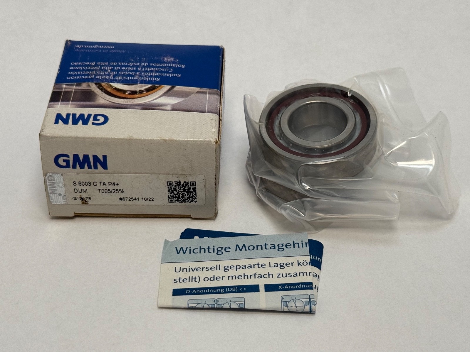 GMN S-6003-C-TA-P4-DUM Angular Bearing 7003-C-T-DUM-P4 S6003CTAP4-DUM 17x35x10mm