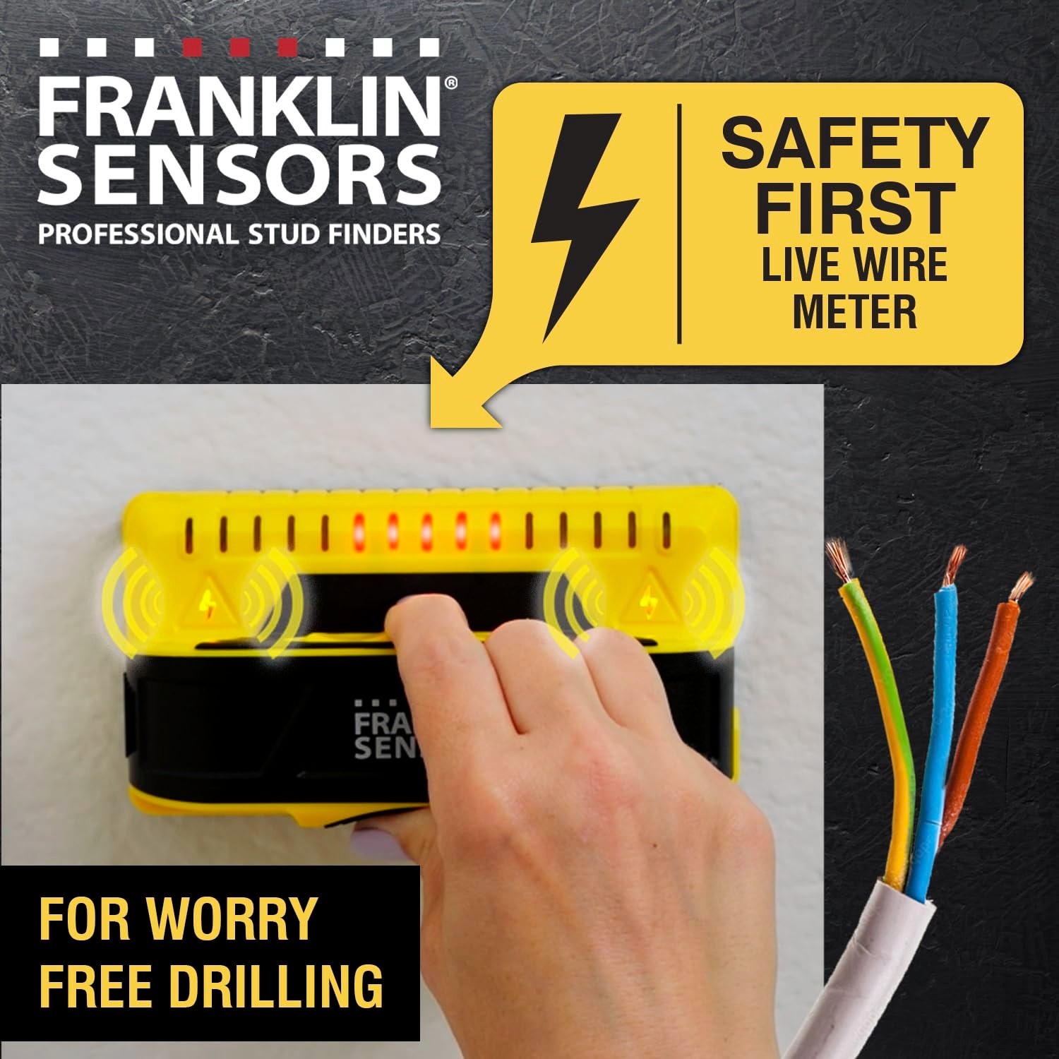 Franklin Sensors ProSensor M150/X990 Stud Finder w/ Live Wire Detection 9-Sensor