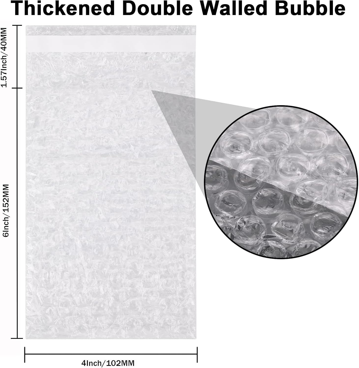 100Pack Self-Seal Bubble Out Bag Pouches 4 X 6 Inch Small Bubble Pouches Bags, D