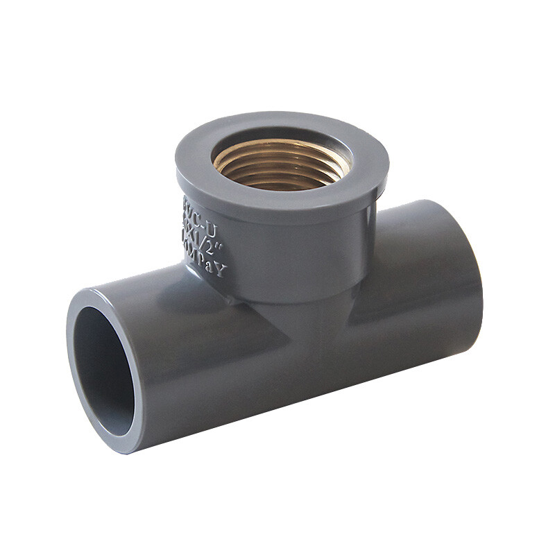 PVC Water Pipe Fitting Copper Female Thread Equal/Reducing Connector 20/25/32mm
