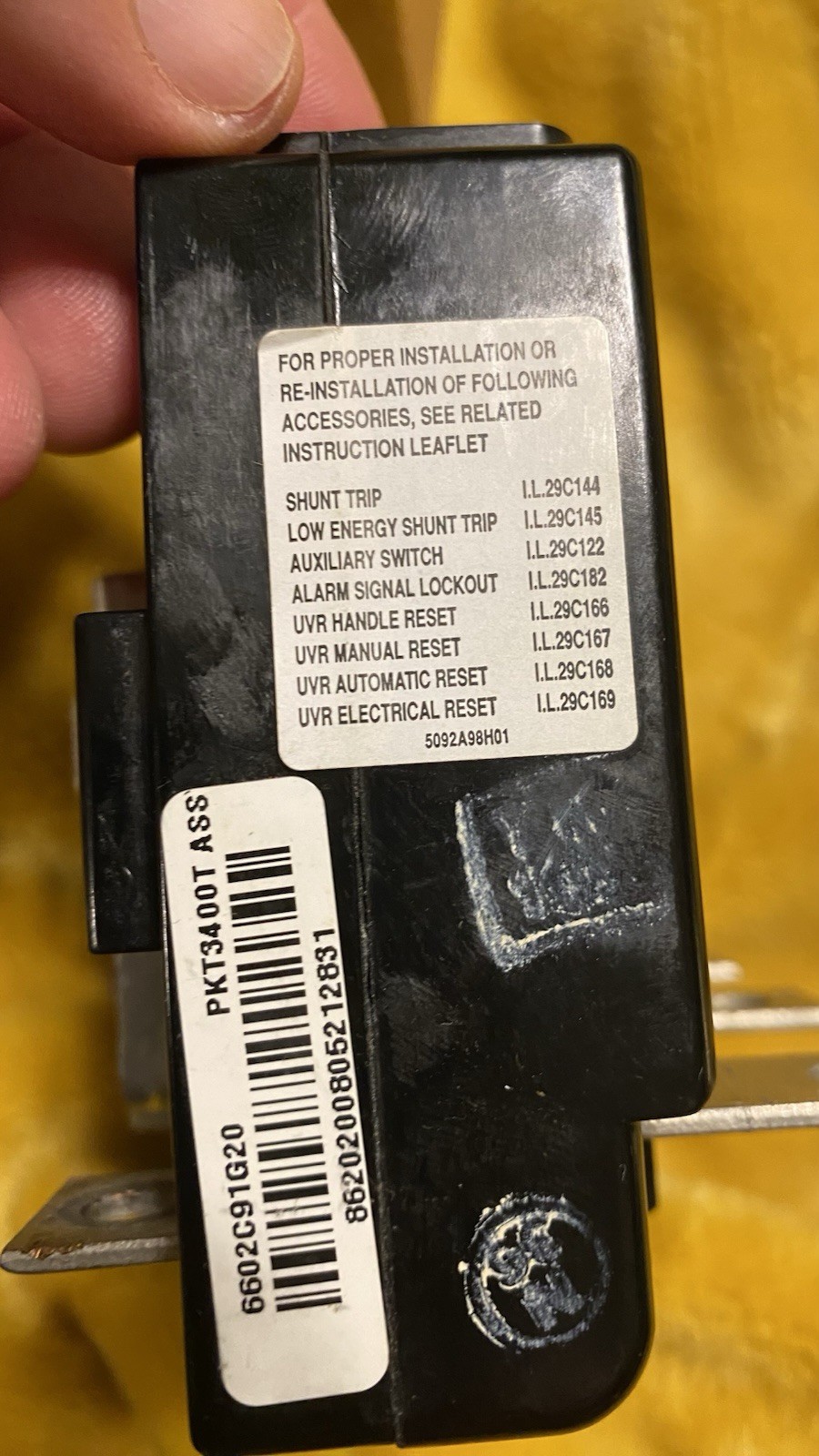 EATON KT3250T 3POLE 250A THERMAL MAGNETIC TRIP UNIT