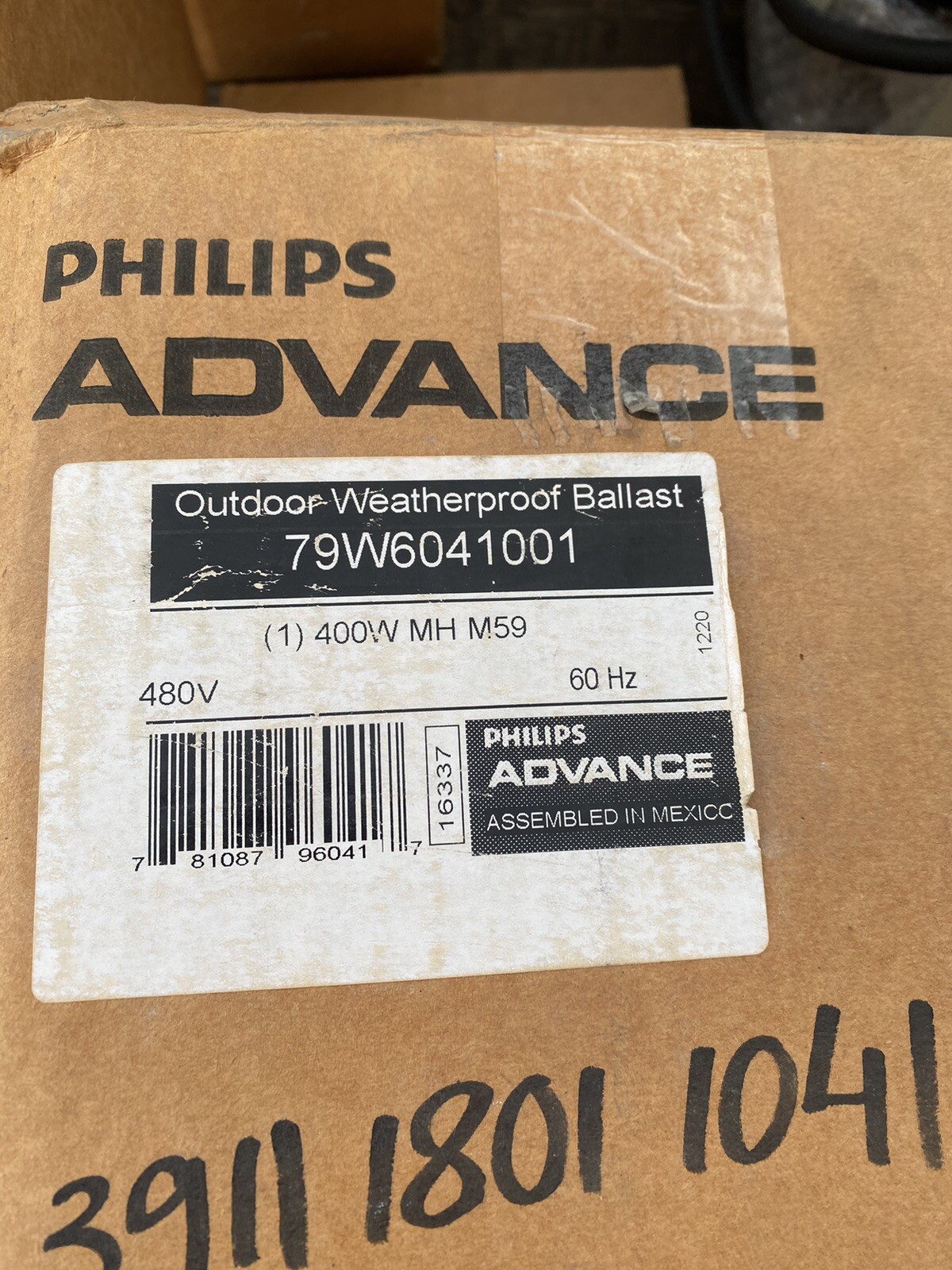 (T) 79W6041-001 Philips Advance Outdoor Weatherproof Ballast 400W MH M59