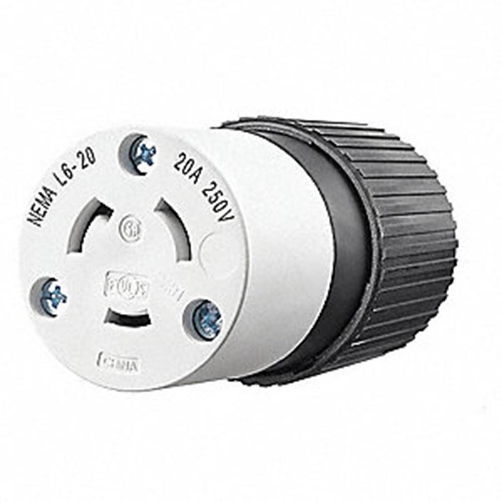 NEMA L6-20R 20 Amp 250 Volt Female Twist Lock 3 Wire Power Cord Plug UL