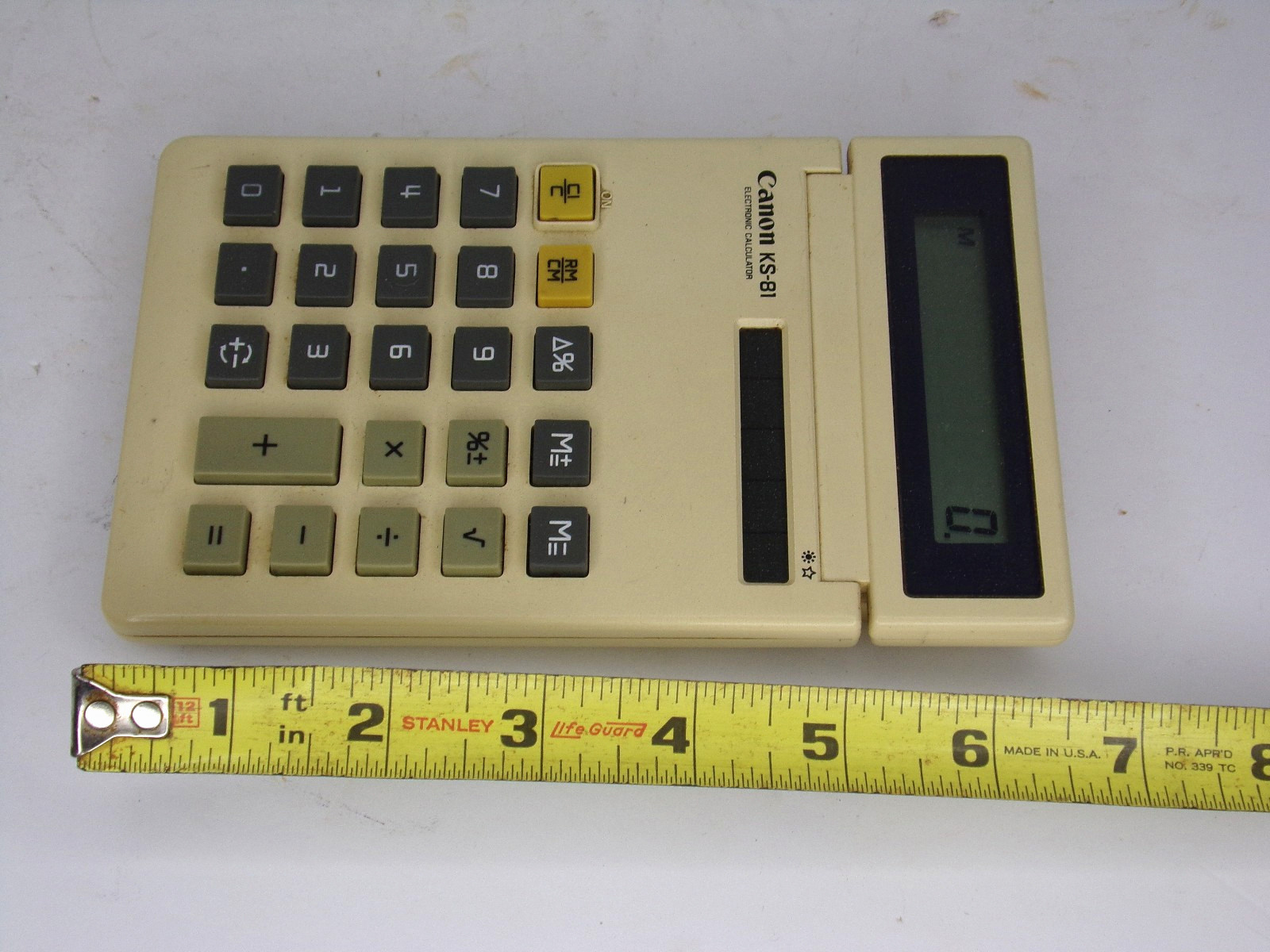Vintage Canon KS-81 Electronic Solar Calculator With Adjustable Angle Stand