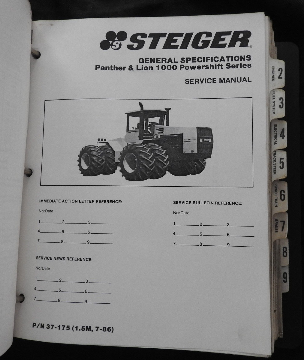 Case IH 9110 9130 STEIGER TRACTOR 1000 Panther Puma Wildcat Service Manual 1987