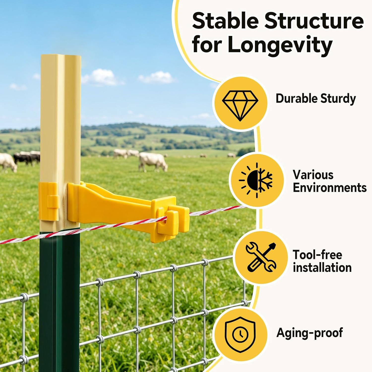 Reversed Extender Insulator Snap Fit T Post Insulators for Electric Fence Wire f
