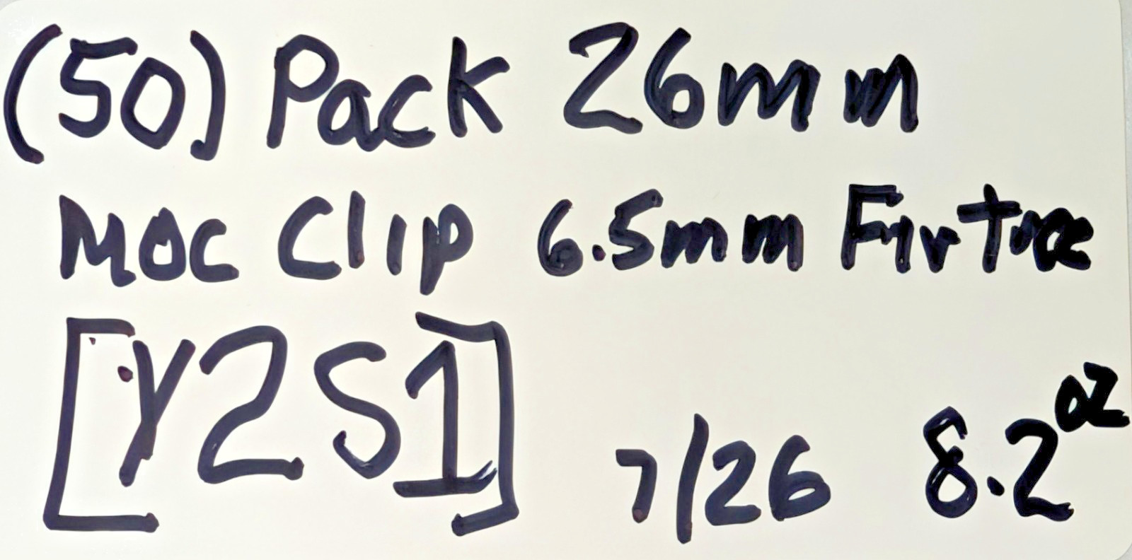 (50) Pack 26mm MOC Clip With Round Fir Tree Fastener 151-01828 MOC26FT6.5 [Y2S1]