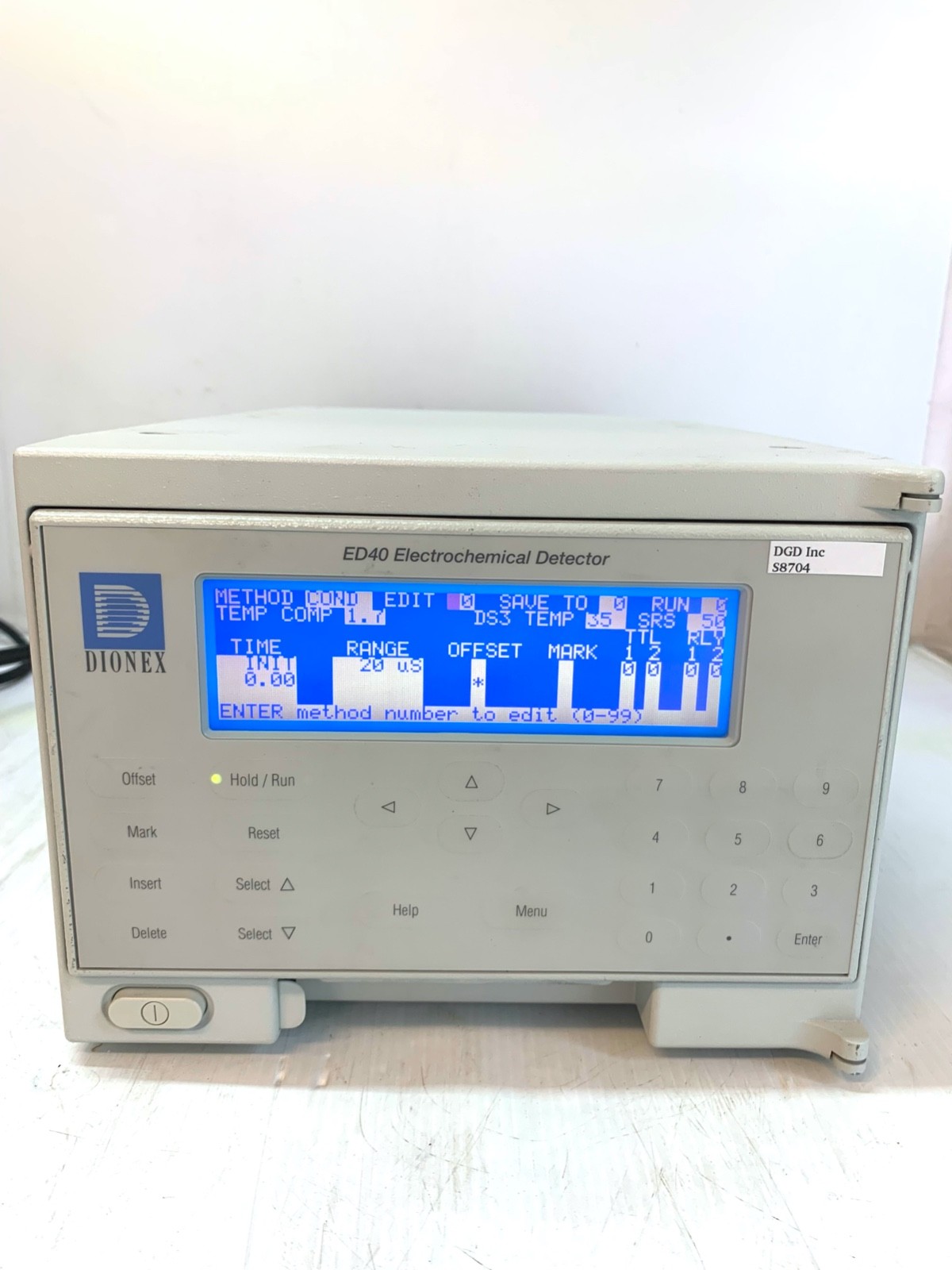 Dionex ED40-1 Electrochemical Detector Working Condition S8704 ARA