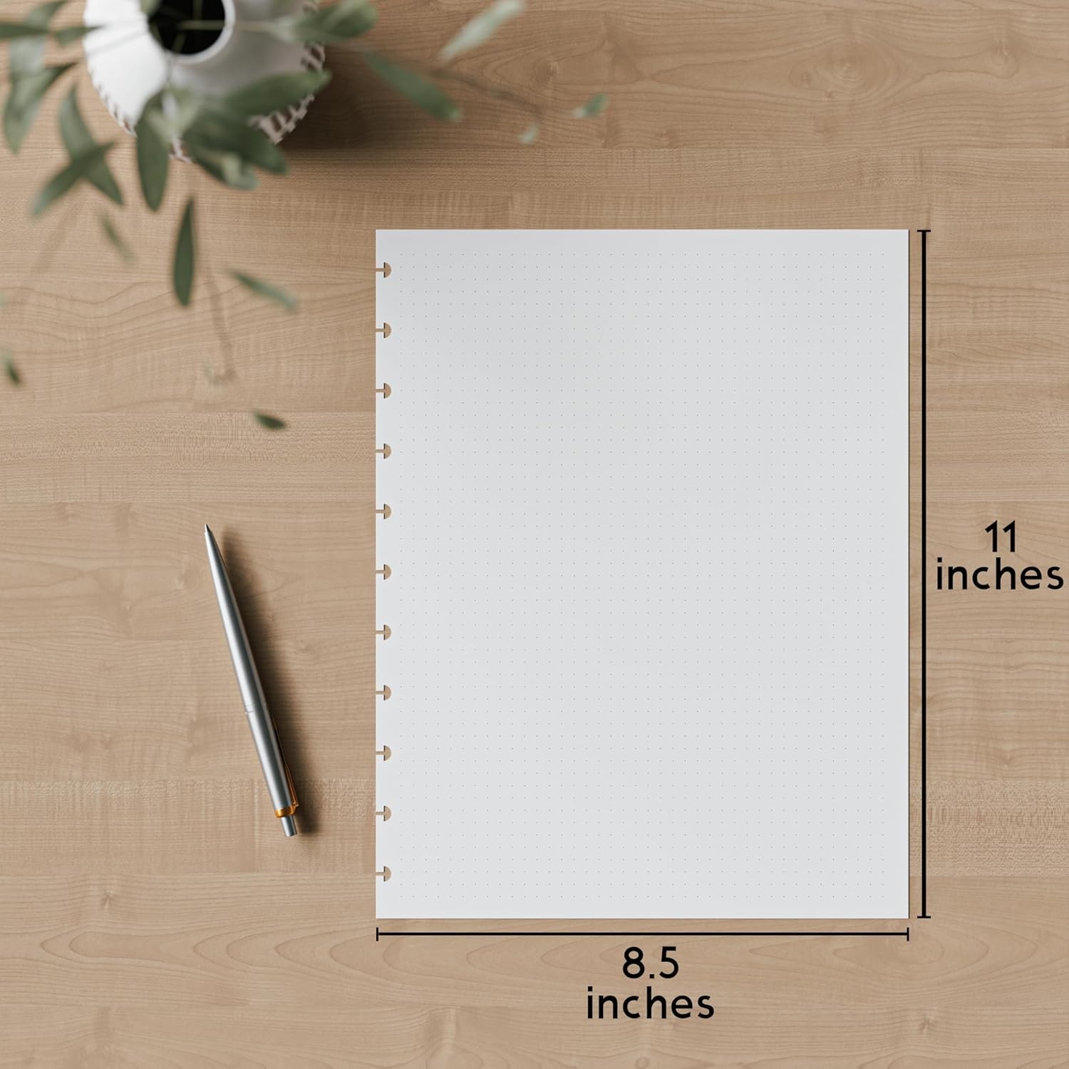 200 Sheets 120 GSM Dot Grid Discbound Paper Pre Punched Letter Size 11 Holes