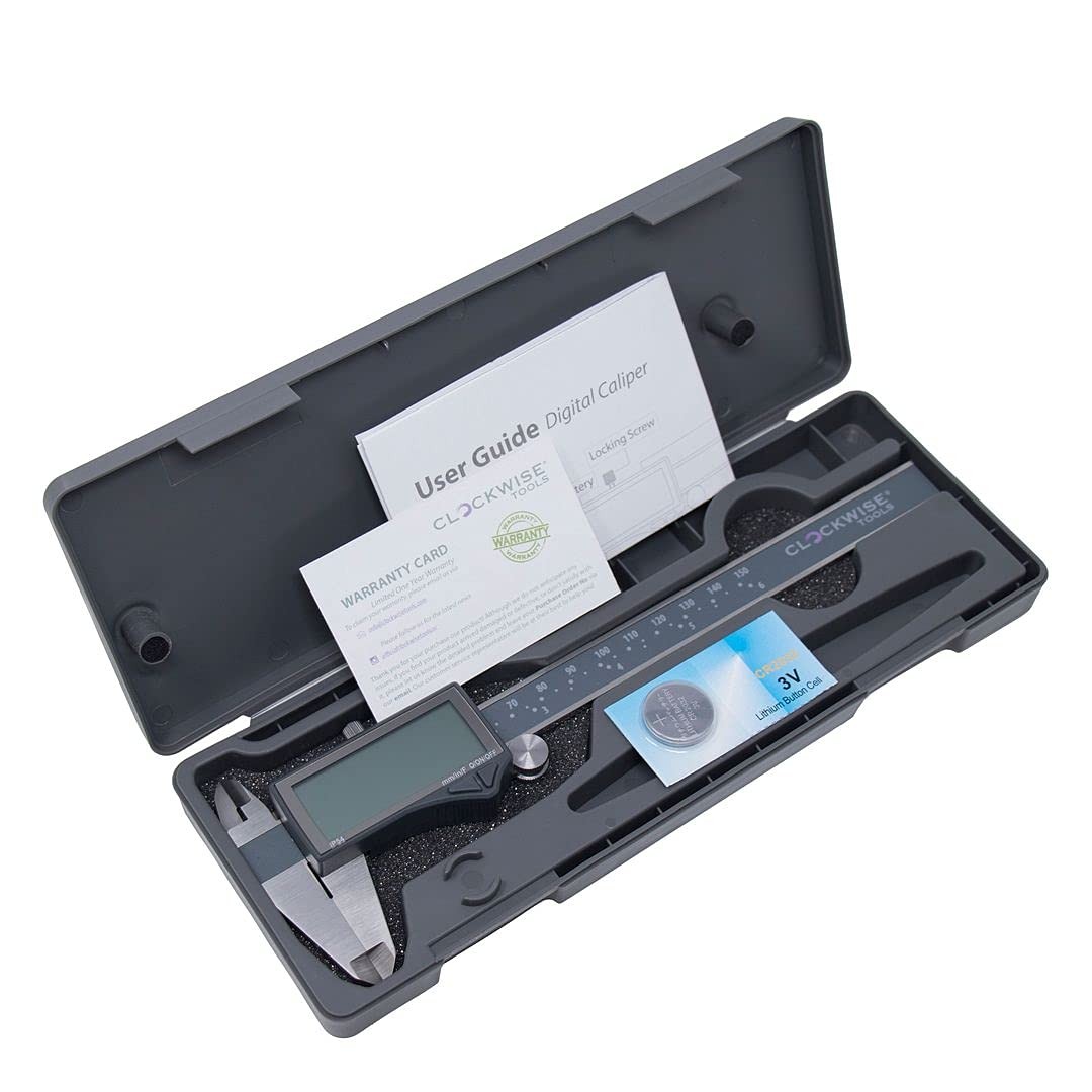 Clockwise Tools IP54 Grade Digital Caliper, DCLR-0605 0-6″ /150mm,
