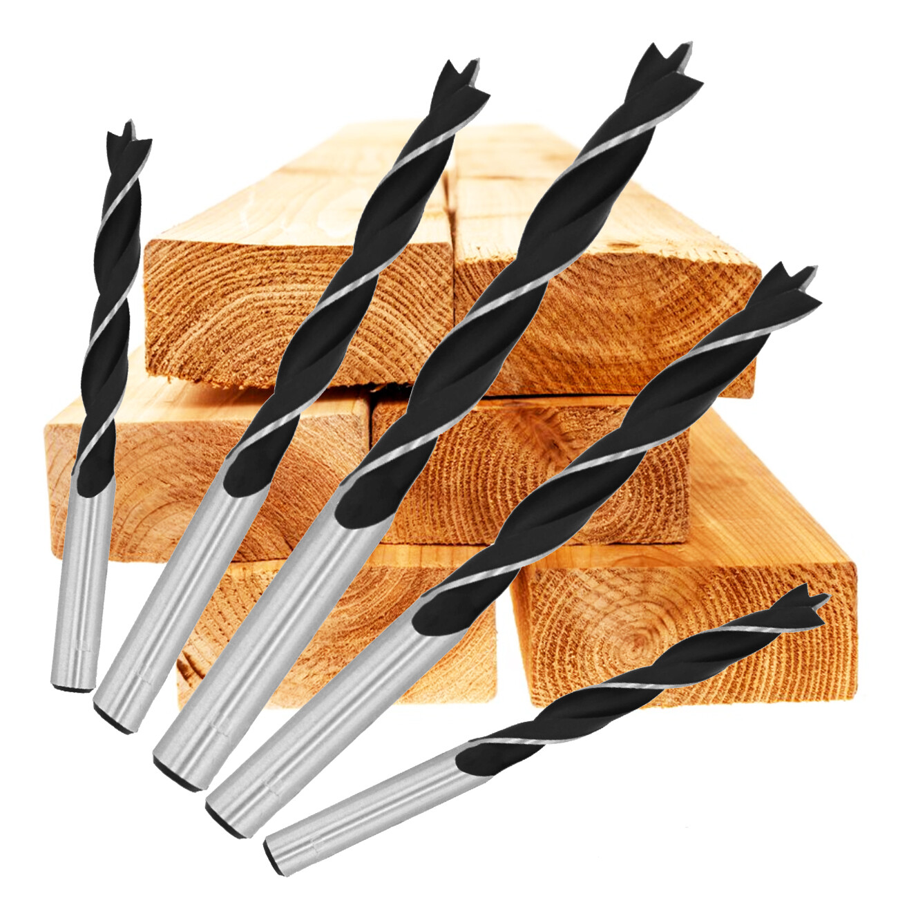 10Pcs 3/16″ Wood Brad Point Drill Bit Woodworking Drill Hardwood Softwood