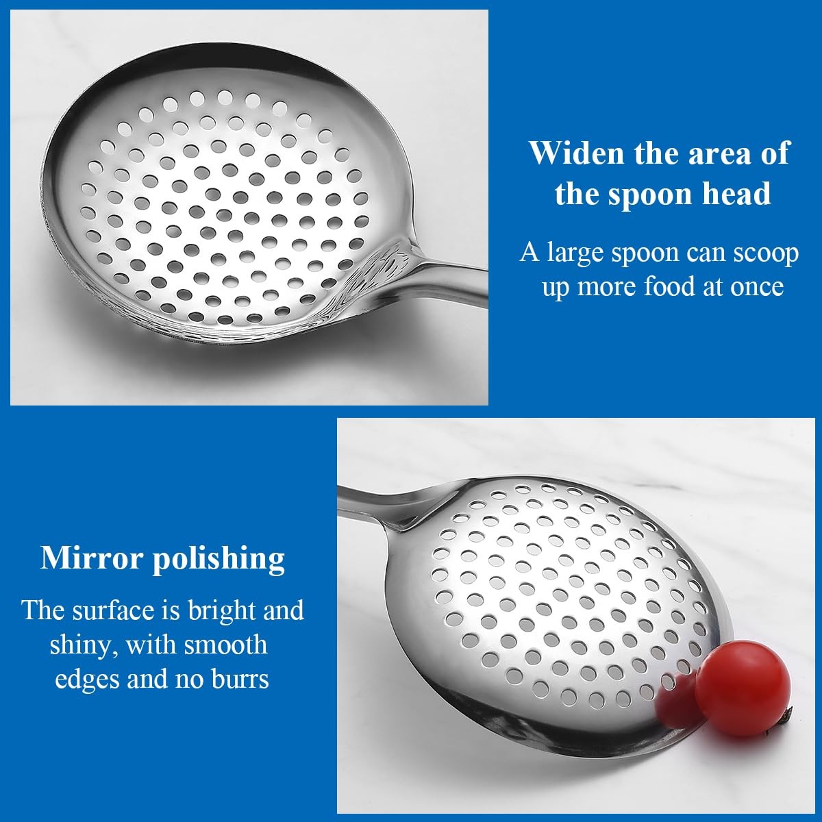 Berglander Kitchen Skimmer 13 Inches (Each Utensil), Stainless Steel Silver