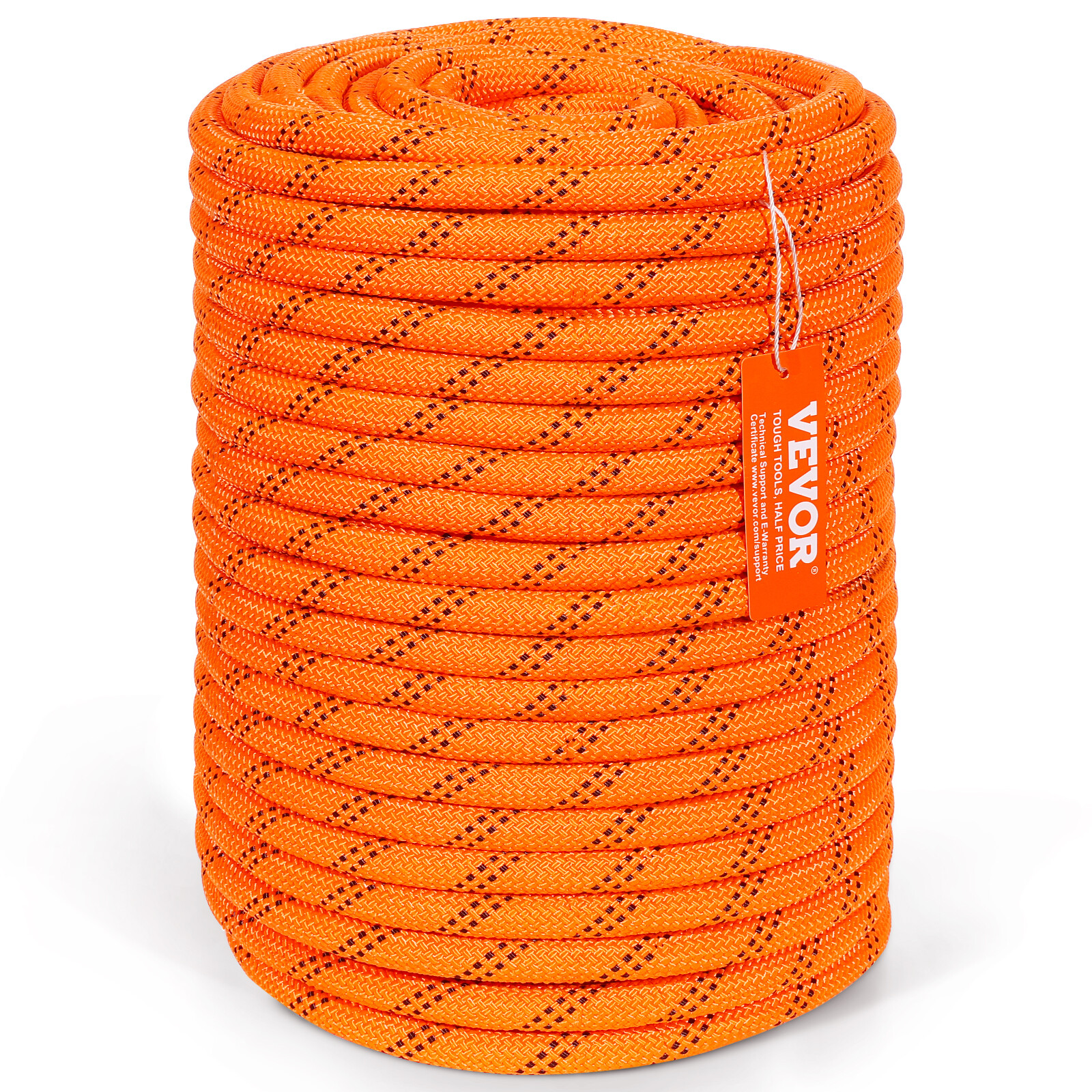 VEVOR Arborist Tree Climbing Rope Double Braid Polyester 1/2″ x 220′ 48-Strand