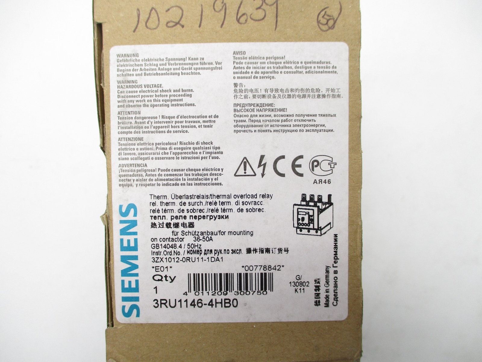 SIEMENS 3RU1146-4HB0 1000V 35-50A NSMP