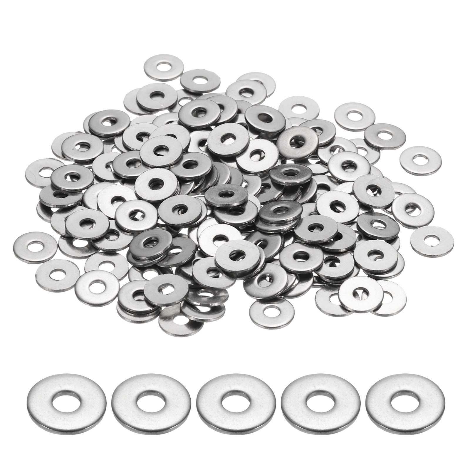 200Pcs M3 Flat Washer for Screw Metal Washers 3mm ID x 10mm OD x 1mm Thick