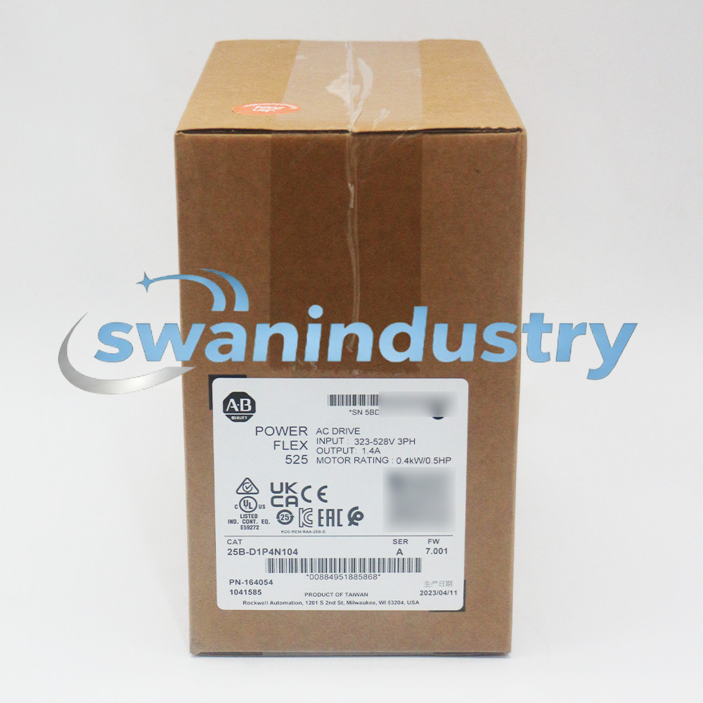 Allen-Bradley 25B-D1P4N104 PowerFlex 525 0.4kW 0.5Hp AC Drive 3PH 380…480V AC