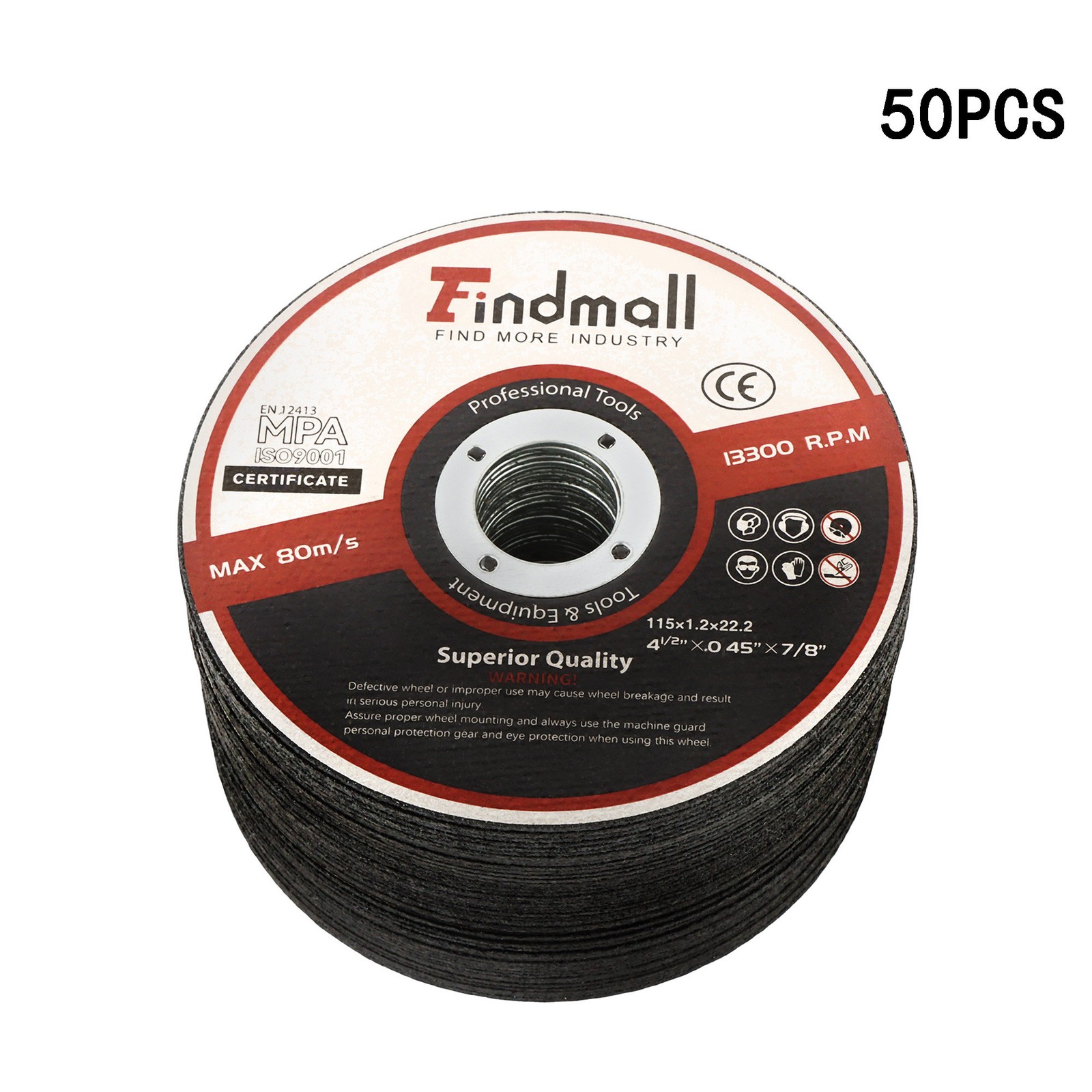 50 Pcs 4-1/2″ x 3/64″ x 7/8″ Cut-off Wheel Stainless Steel & Metal Cutting Disc