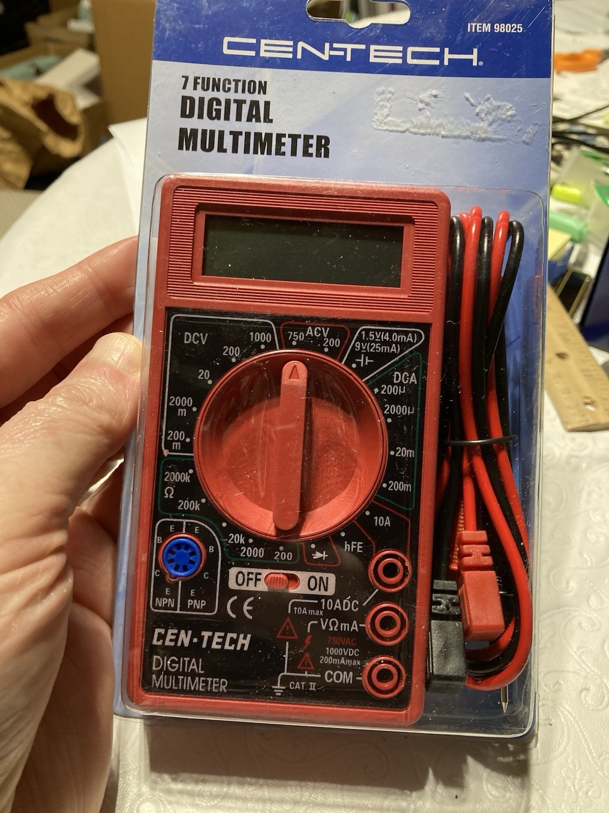 Cen-Tech 7 Function Digital Multimeter Tester Multi-tester NIB AC/DC volt #98025