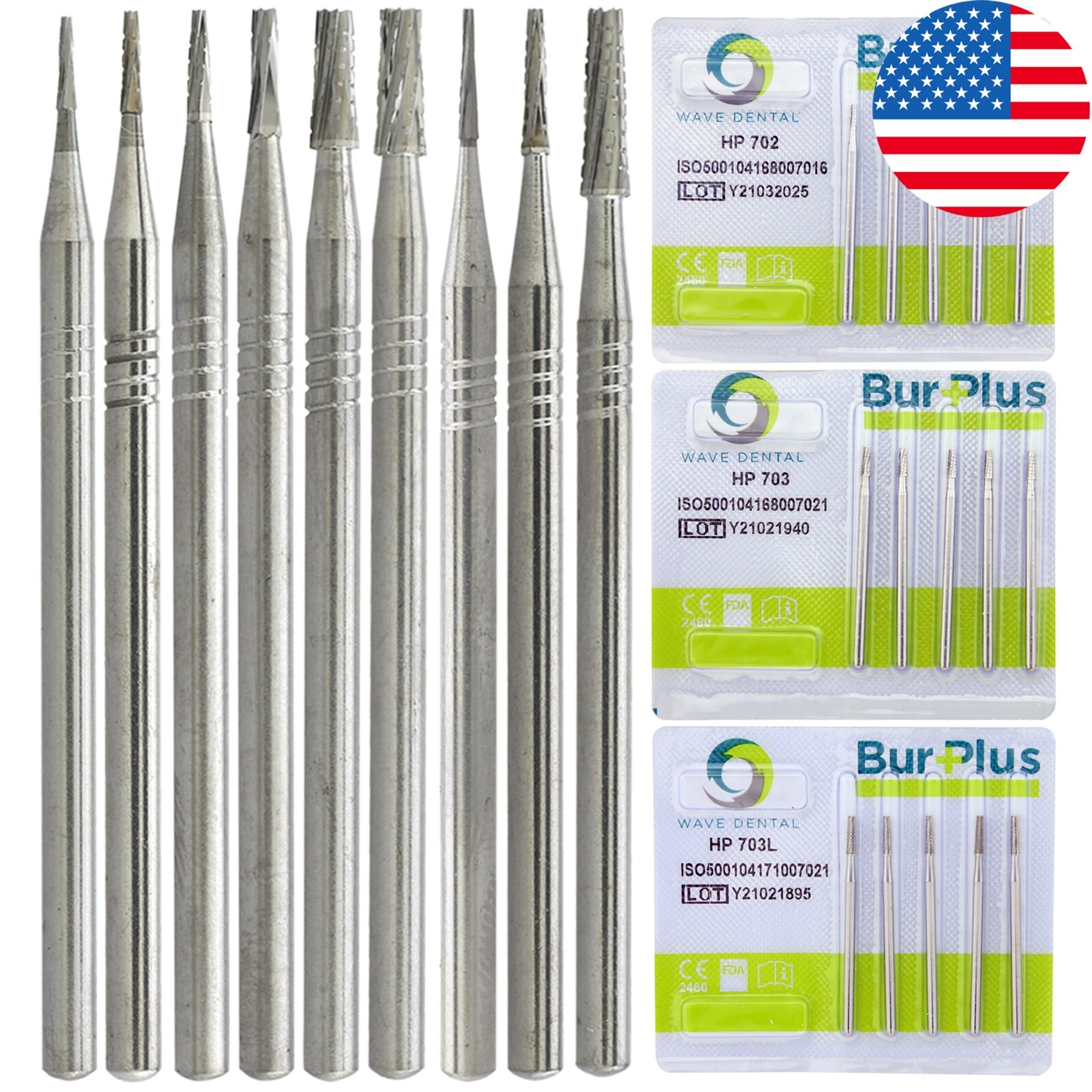 WAVE Dental Carbide Burs HP Long Surgical Burs For Straight Handpiece 703L 702