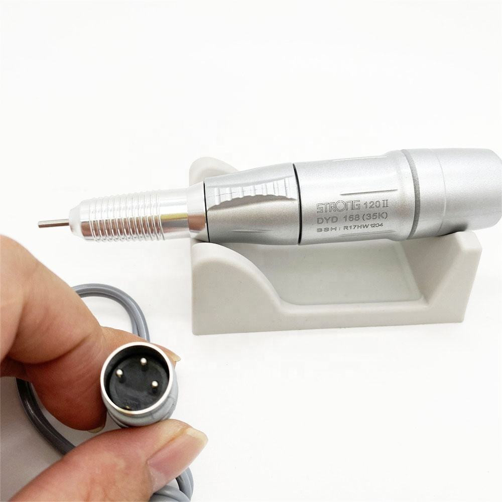STRONG 120II Dental Lab Micromotor Polisher Handpiece Nail Art Drill Pen Silver