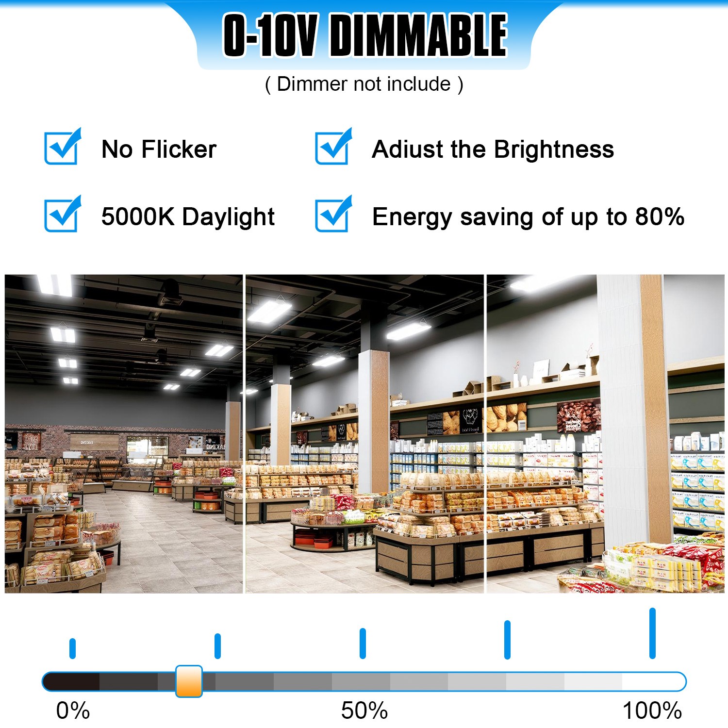 Super Bright 400W 60000LM 2.2FT LED Linear High Bay – Shop Warehouse Lighting