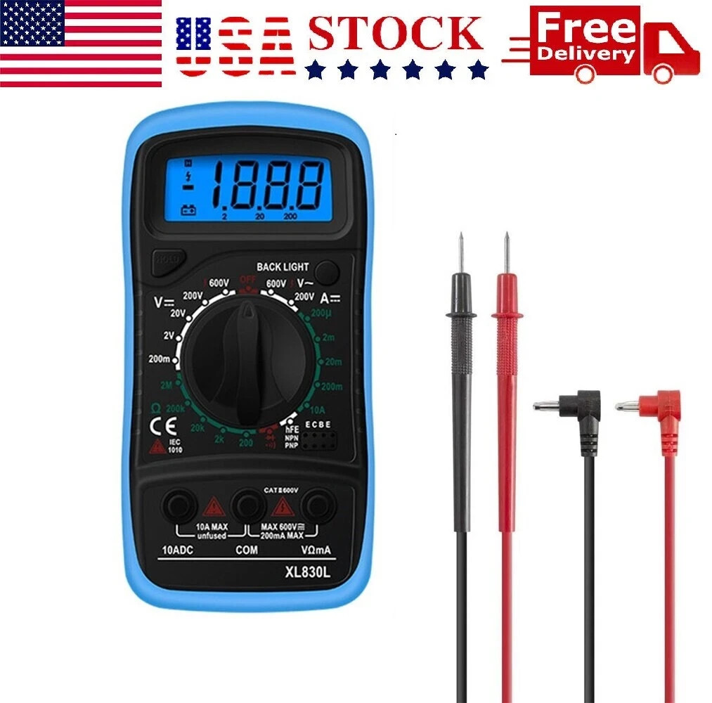 Digital Multimeter AC DC Voltmeter Ammeter Ohmmeter Volt Tester Meter XL830L