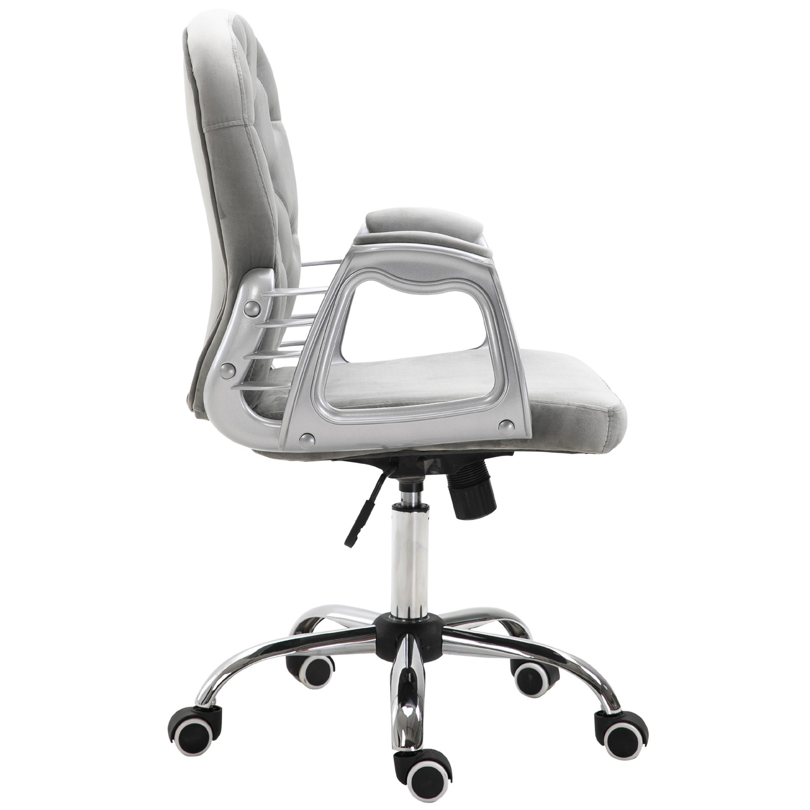 Vanity Mid Back Office Chair Tufted Backrest Swivel Rolling Wheels Task Chair
