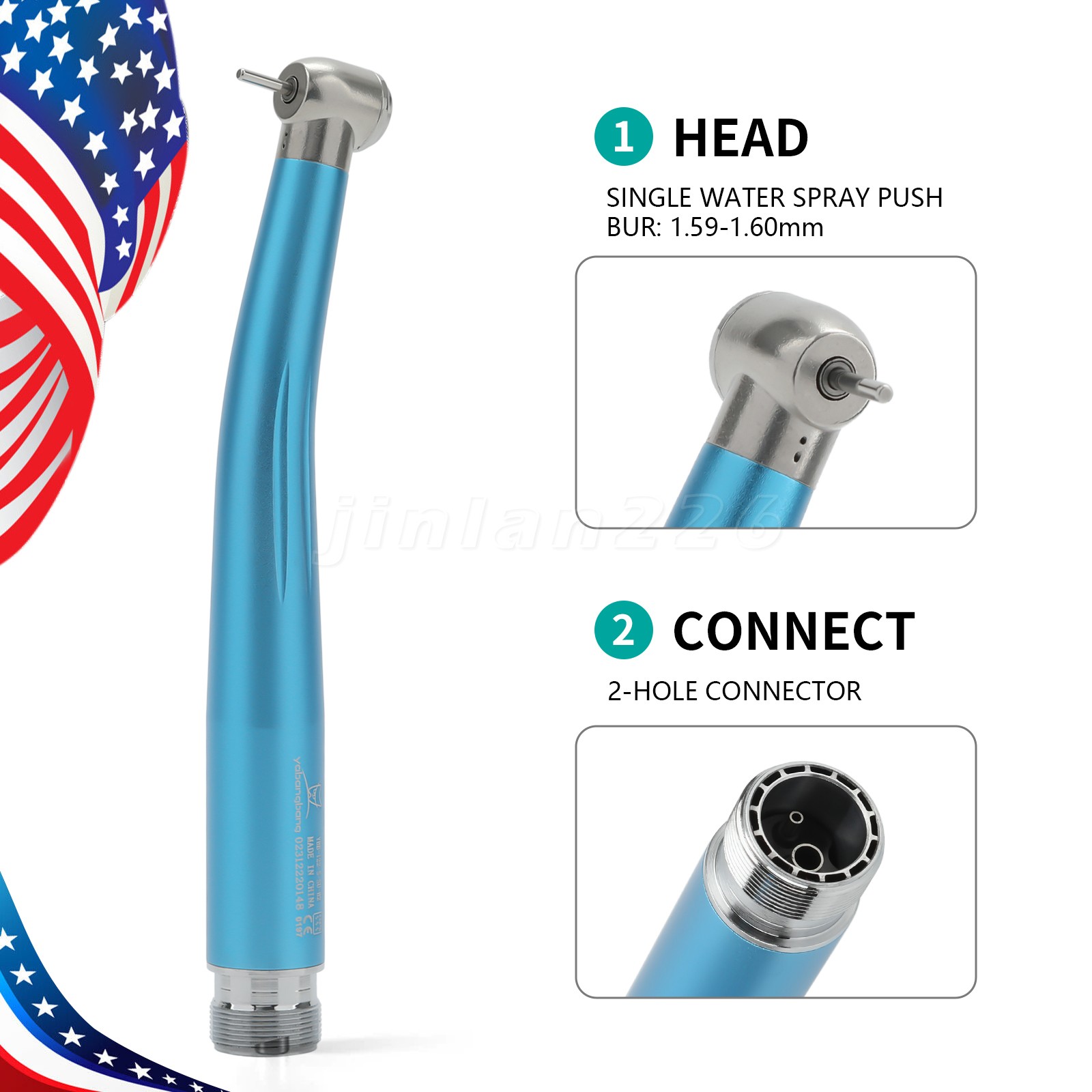 7 Color NSK PANA MAX Style Dental High Speed Handpiece Turbine Push Button 2Hole