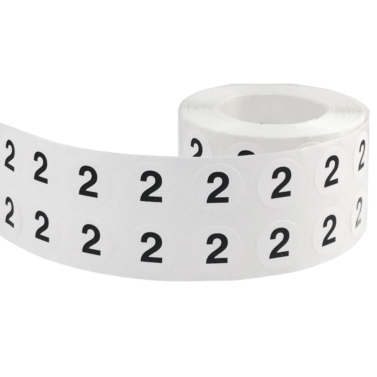 White with Black Number Stickers | 0.5″ Inch Round | 1000 Pack | Pick from 0-20