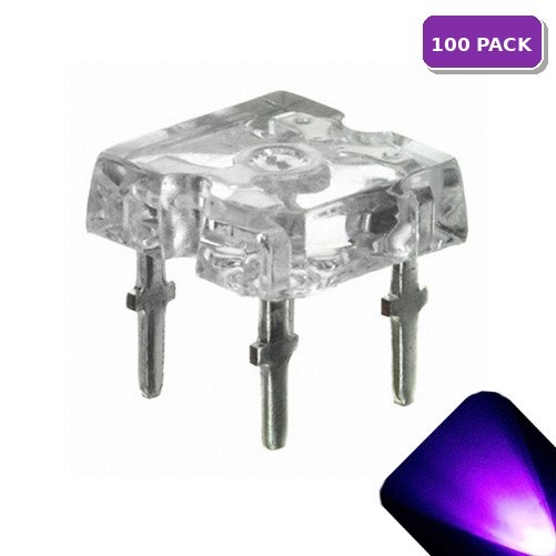100 x Flat Piranha UV Purple LED Light Super Bright LEDs Ultra 3mm 5mm Tail RC C