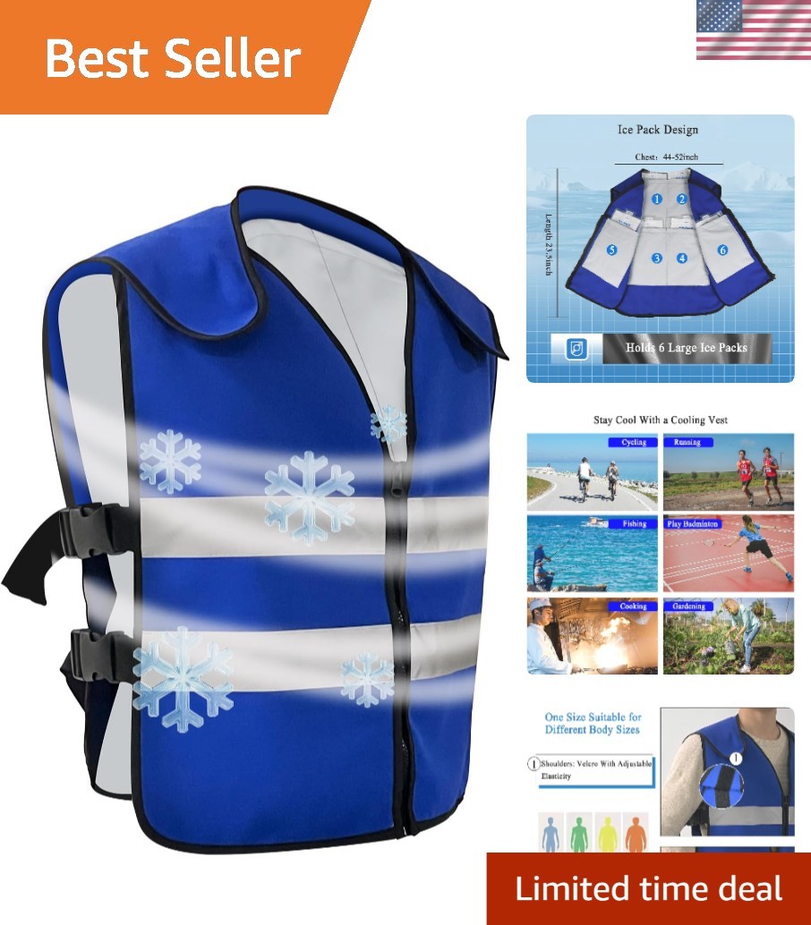 Cooling Vest for Men Women Teens,Adjustable Ice Vest with 20 Pcs Ice Packs fo…