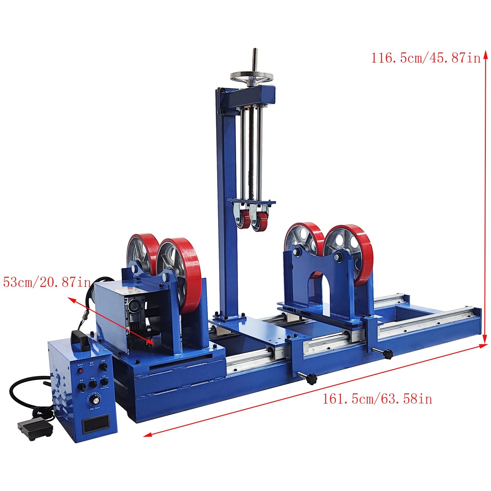 2200LB Welding Turning Roller 110V Tank Turning Positioner Rolls w/ Sliding Rail