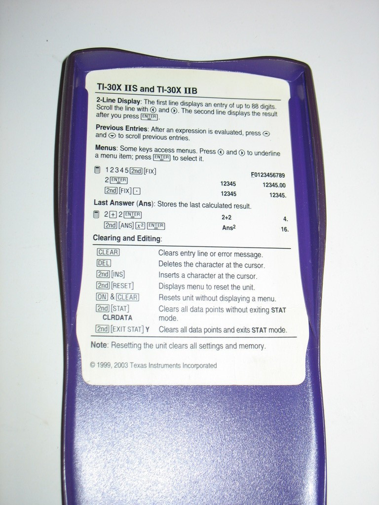 TI-30X IIS Scientific 2-Line Purple Calculator Solar Power TESTED