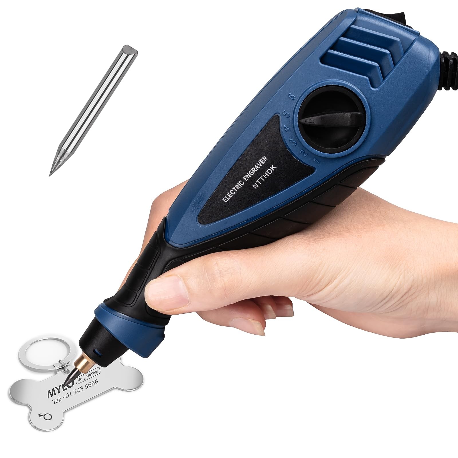 25W Engraving Pen, 6 Speed Power Engraving Tool, Handheld Engraver Pen with Tung