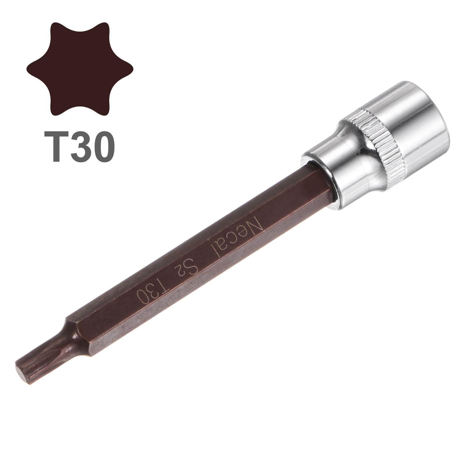 uxcell 3/8-Inch Drive T30 Torx Bit Socket S2 Steel Cr-V 100mm x 3/8″