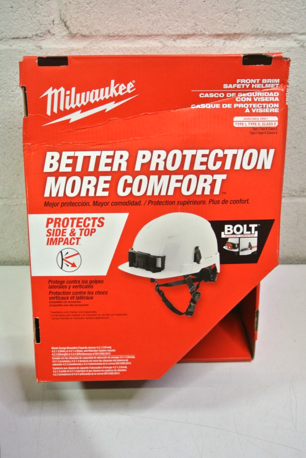 For Milwaukee 48-73-1337 Gray BOLT Front Brim Helmet – Type 2, Class E