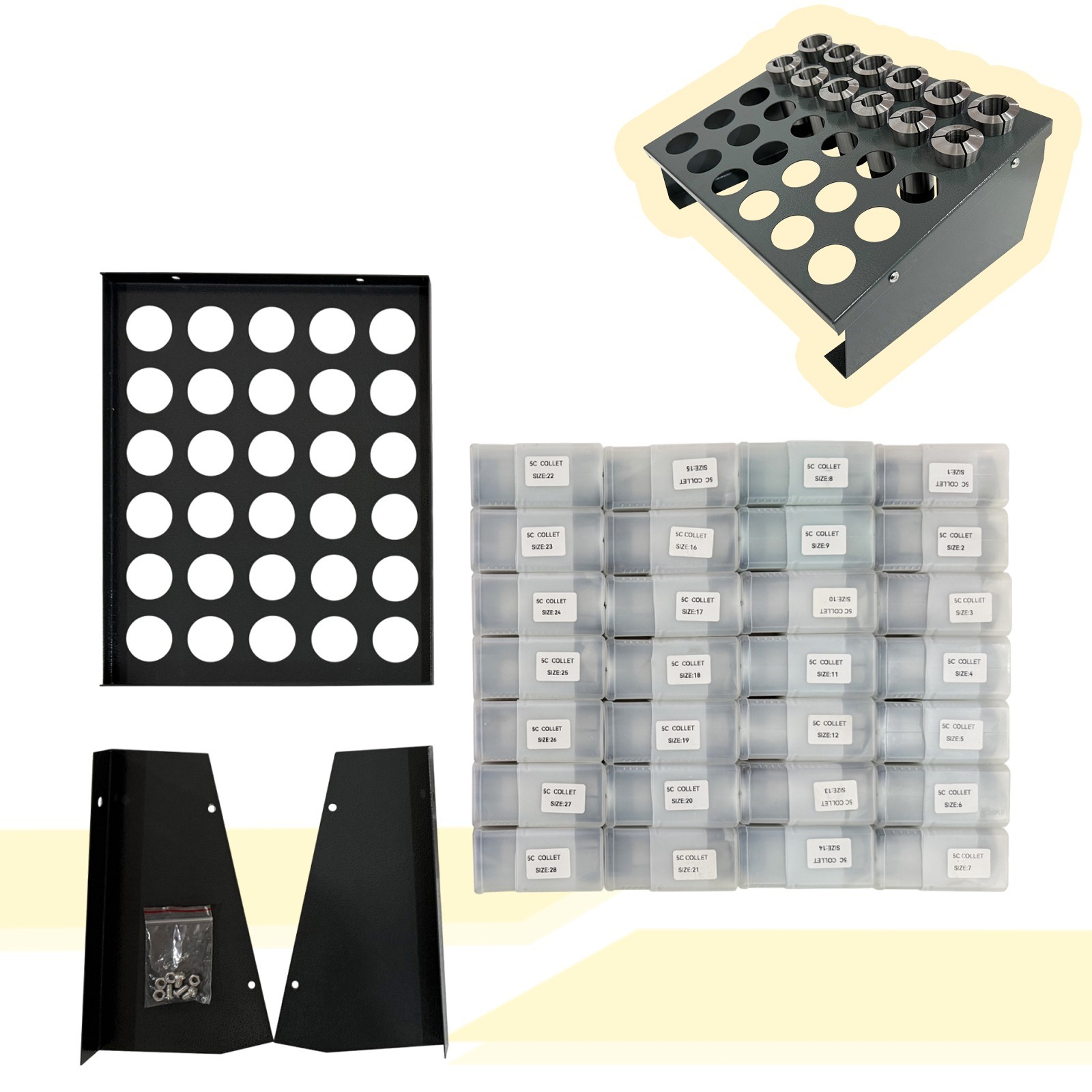 28PCS/Set Metric 5C Collet Grinding&Milling Machine Spring Cylinder Clamp