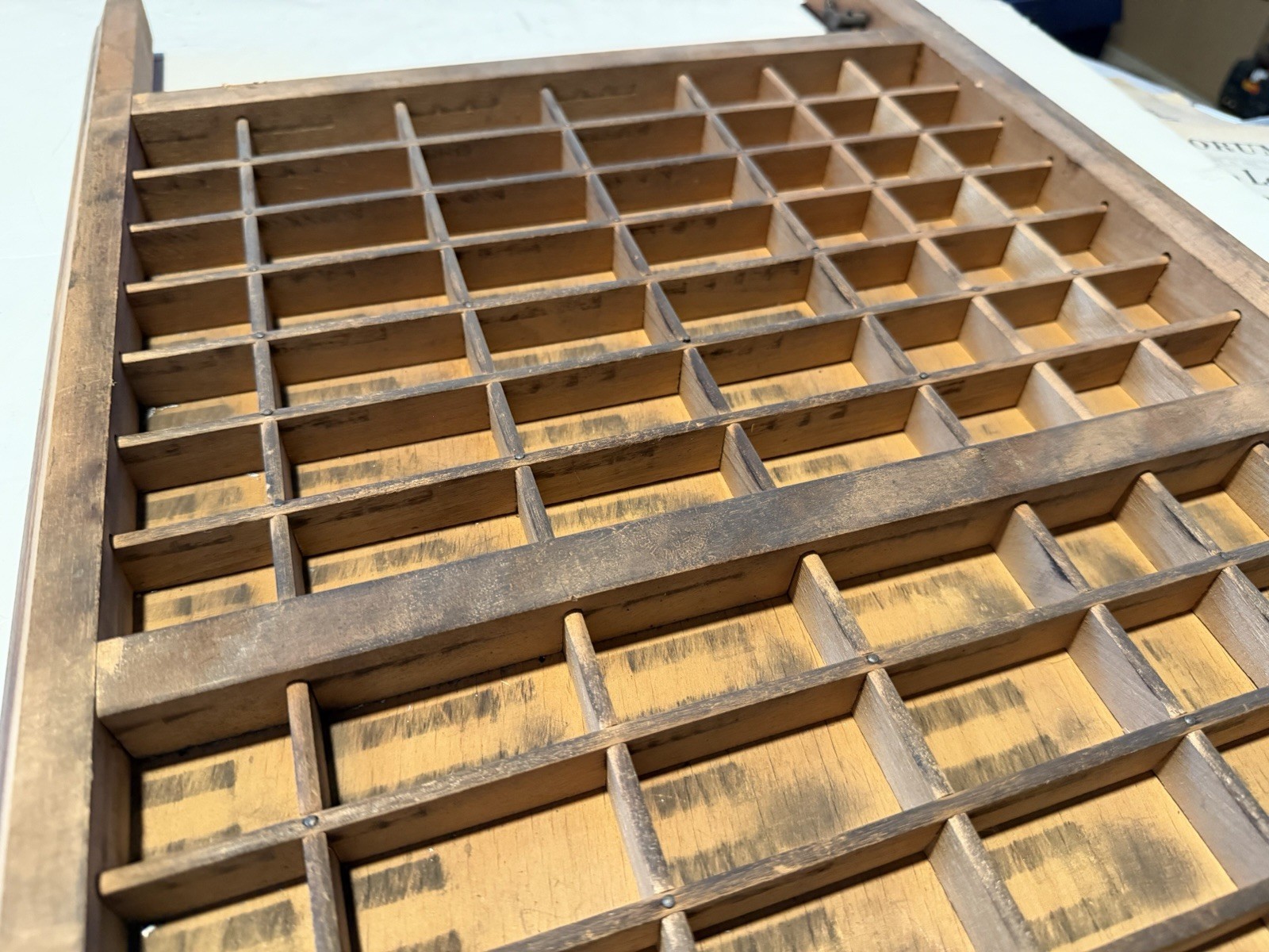 Ludlow Vintage Letterpress Printer Drawer Tray 27 X 16”-98 Spaces