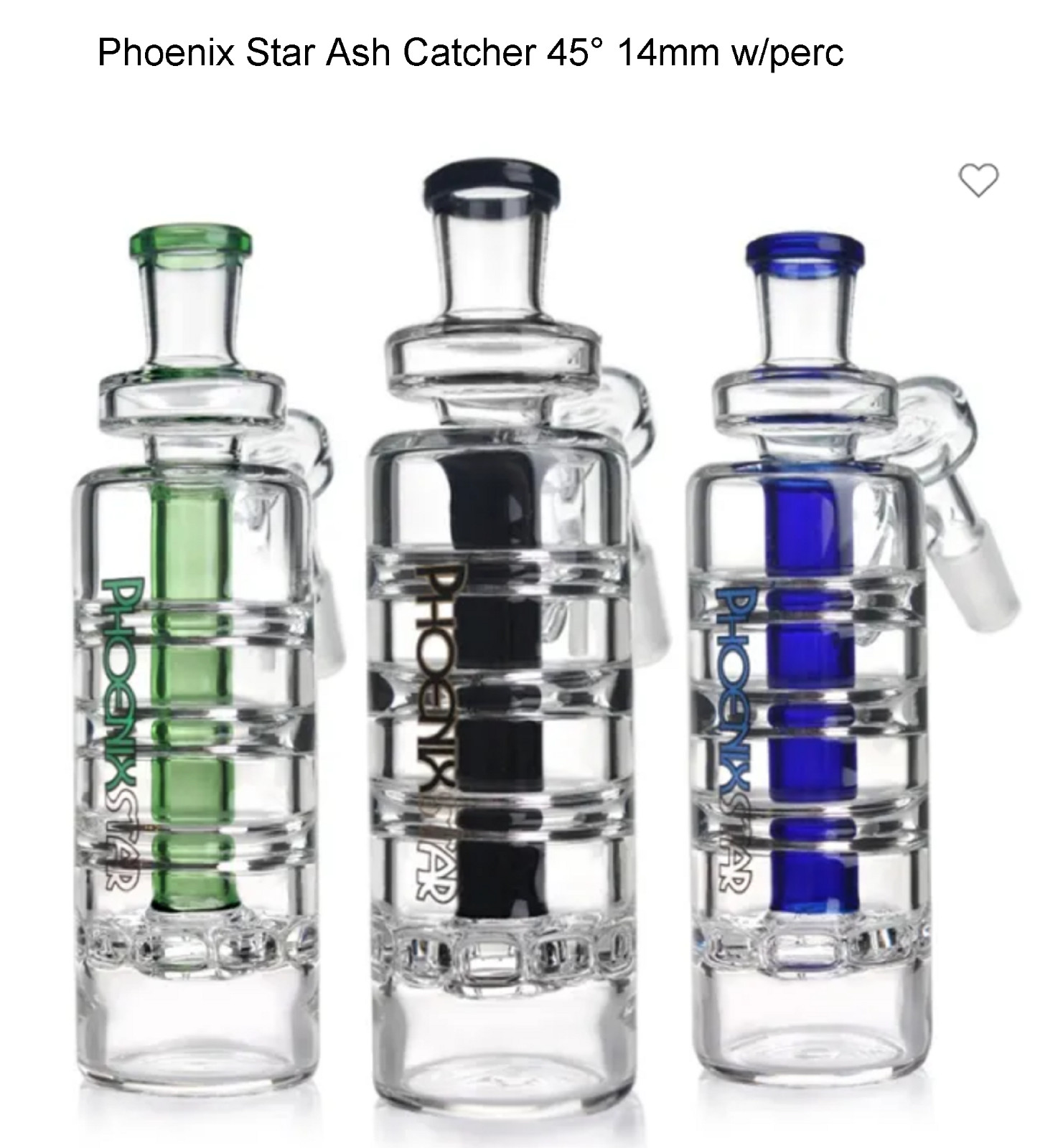 Ash Catcher 45° Phoenix 14mm w/perc Water Pipe Glass EXTRA THICK 2024